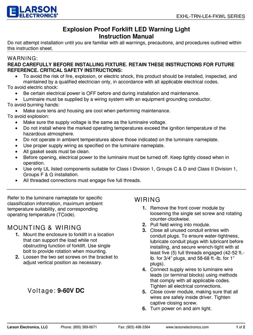 Larson Electronics EXHL-TRN-LE4-FKWL Series instruction manual