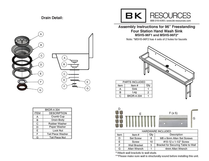 BK RESOURCES MSHS-96F1 Assembly instructions