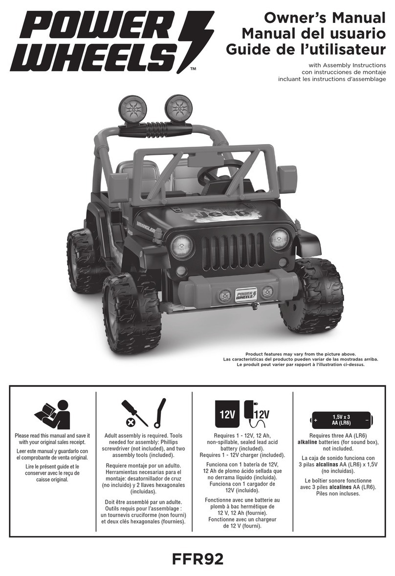 Mattel POWER WHEELS FFR92 Owner's manual with assembly instructions