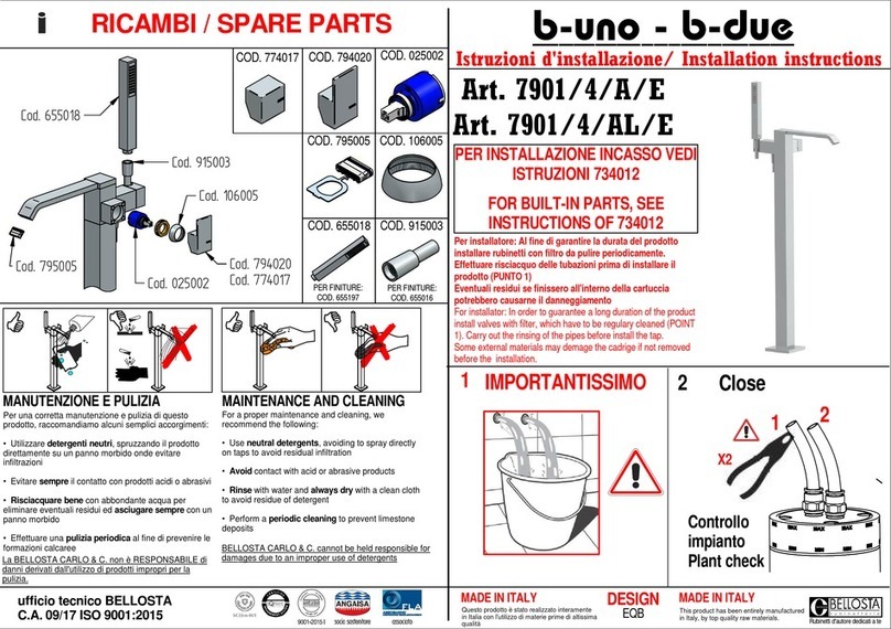 BELLOSTA b-uno 7901/4/A/E User manual BELLOSTA b-uno 7901/4/A/E User manual