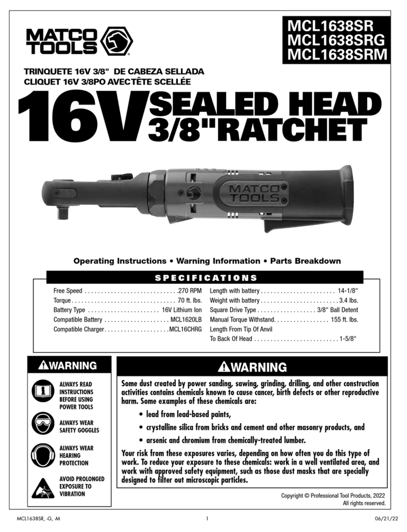 Matco Tools MCL1638SR operating instructions