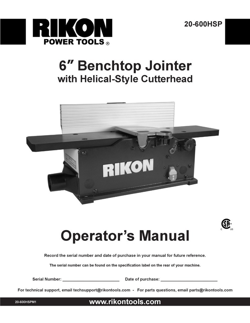 Rikon Power Tools 20-600HSP Operator's manual