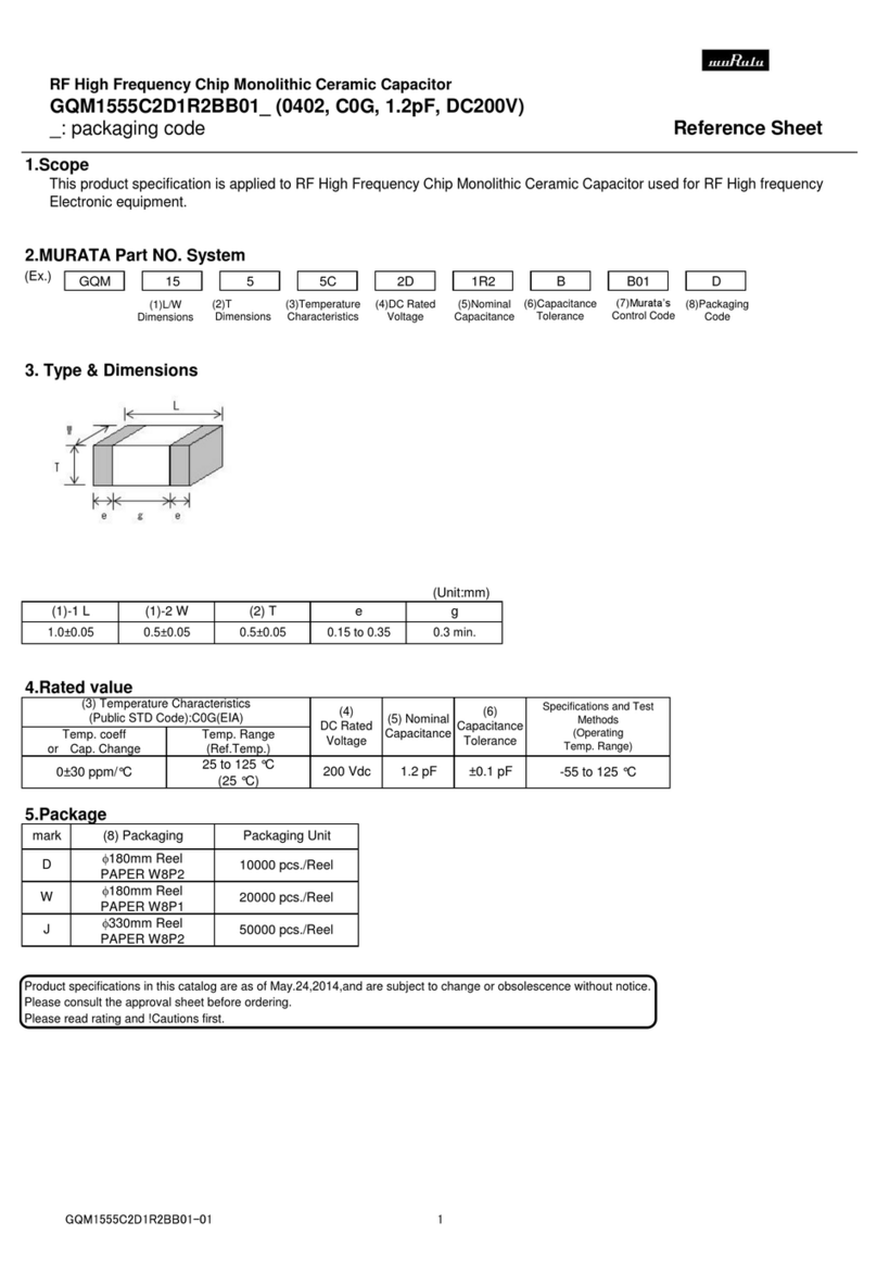 Murata GQM1555C2D1R2BB01 Series Reference sheet Murata GQM1555C2D1R2BB01 Series Reference sheet