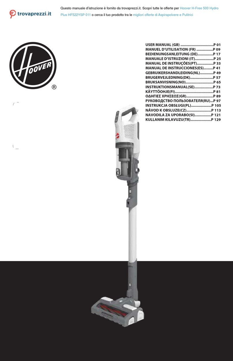 Hoover H-Free 500 Hydro Plus User manual