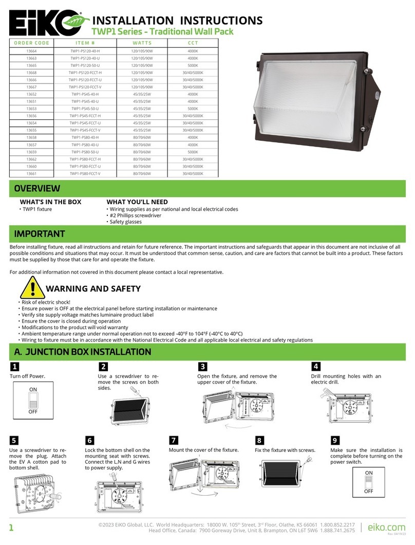 Eiko TWP1 Series installation instructions