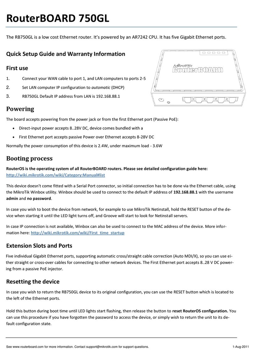 MikroTik RouterBOARD 750GL User manual