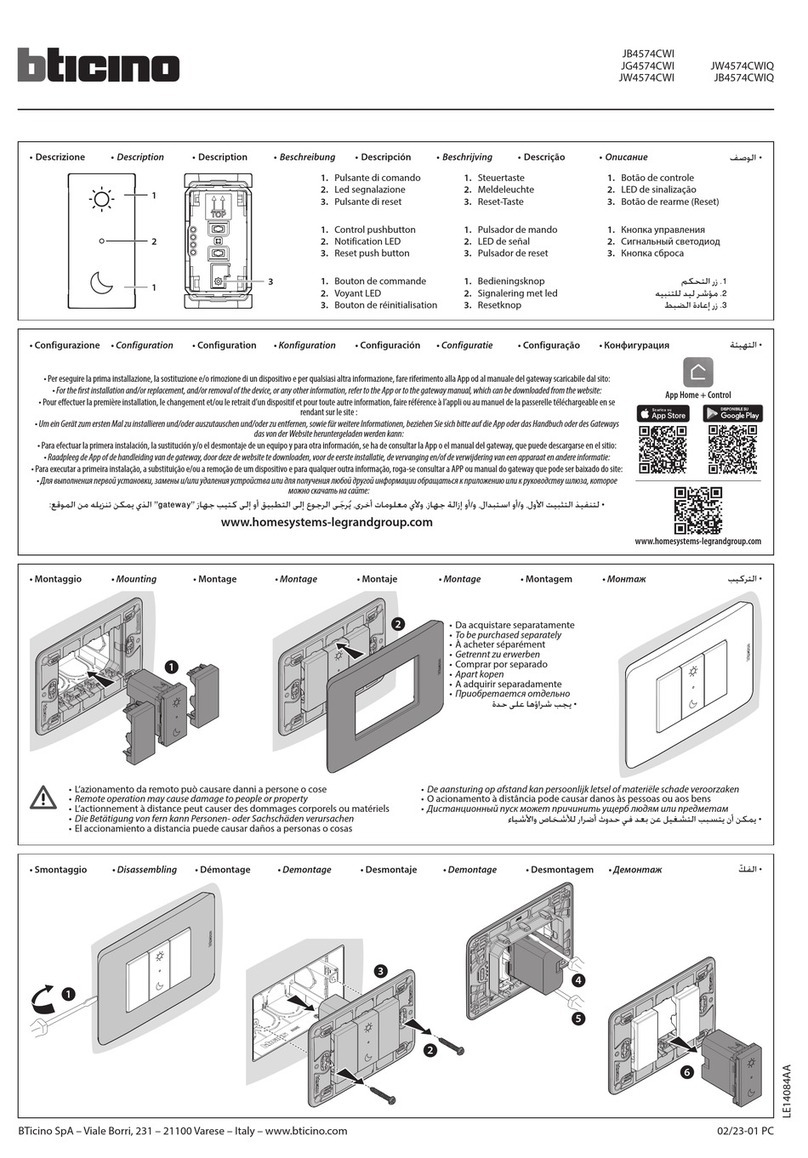 Bticino JB4574CWI User manual