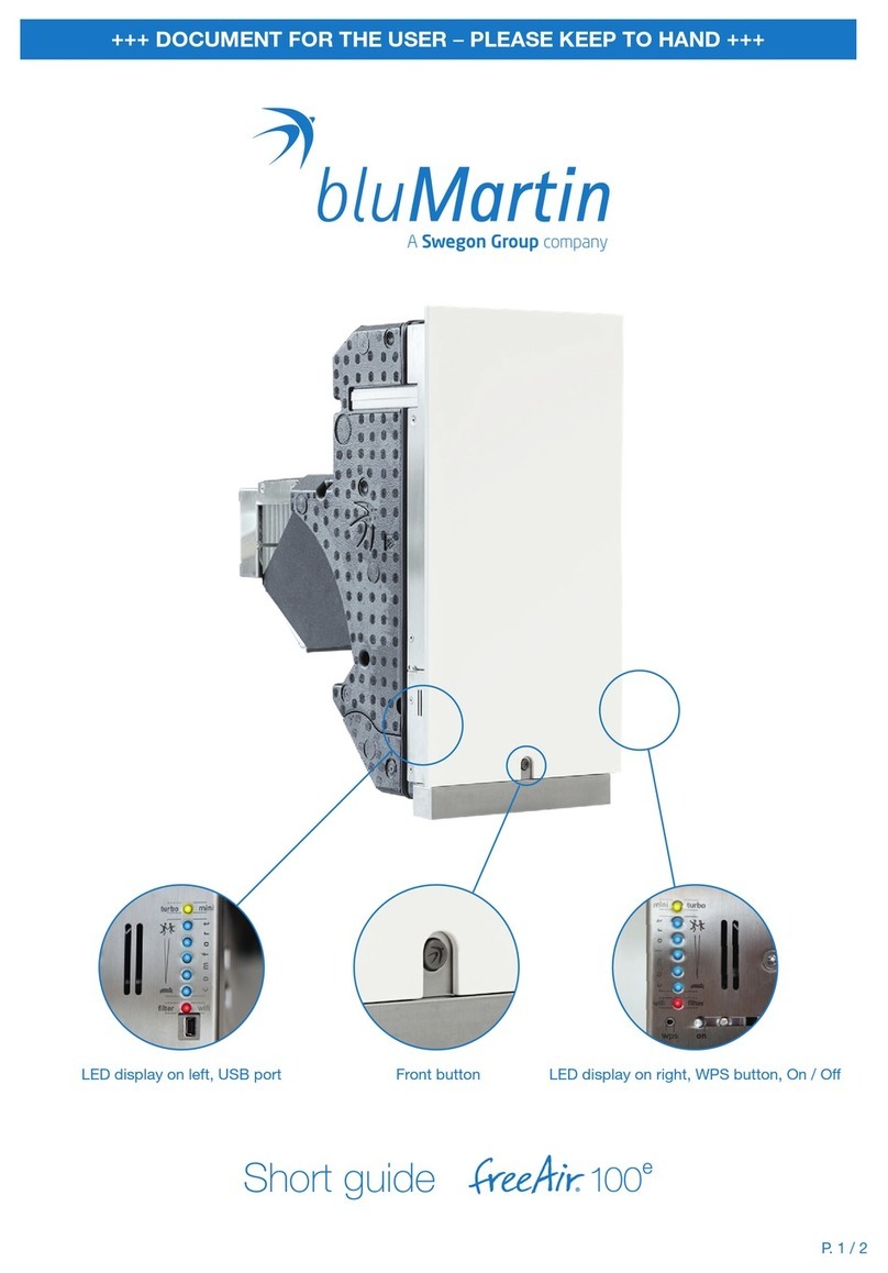 Swegon bluMartin freeAir 100e User manual Swegon bluMartin freeAir 100e User manual
