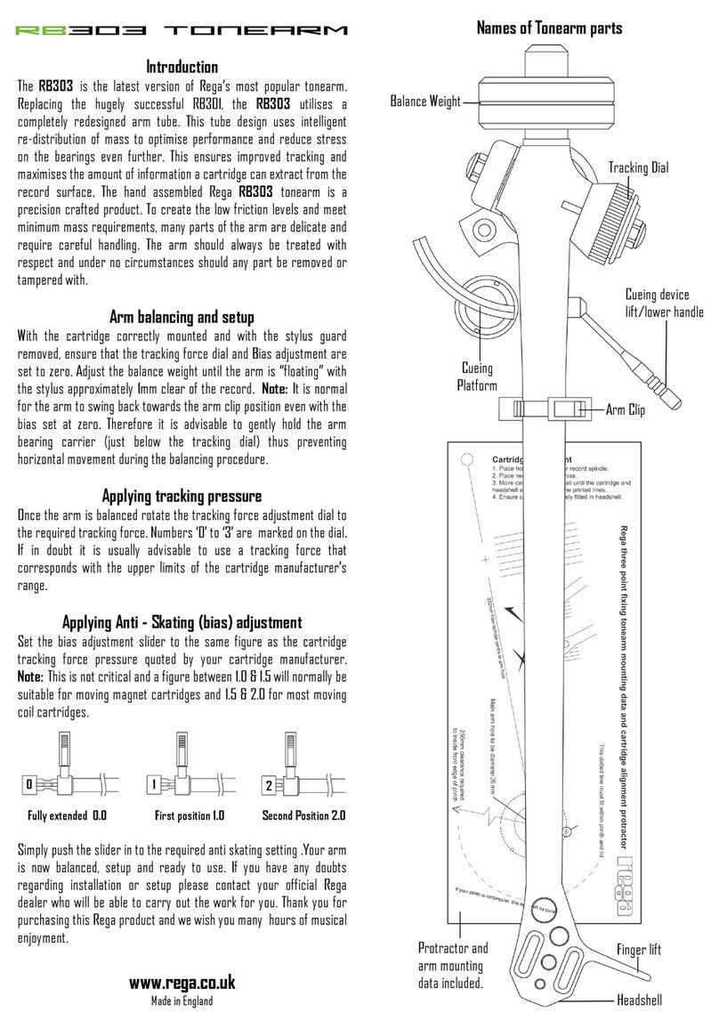 Rega RB303 manual
