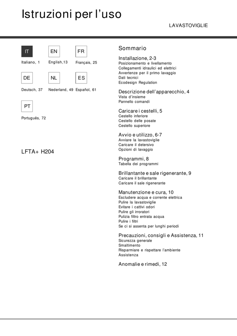 Hotpoint Ariston LFTA+ H204 operating instructions