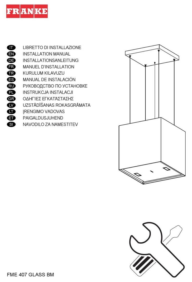 Franke FME 407 GLASS BM instruction manual Franke FME 407 GLASS BM instruction manual