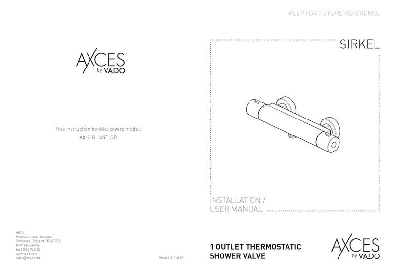 VADO AXCES SIRKEL AX-SIR-149T-CP Installation & user manual