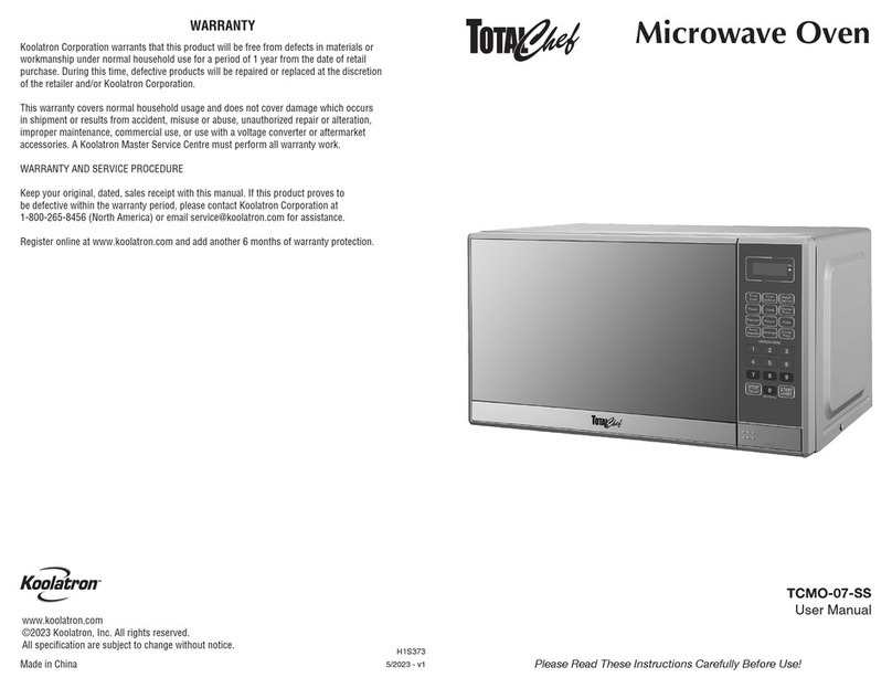 Koolatron TOTAL chef TCMO-07-SS user manual