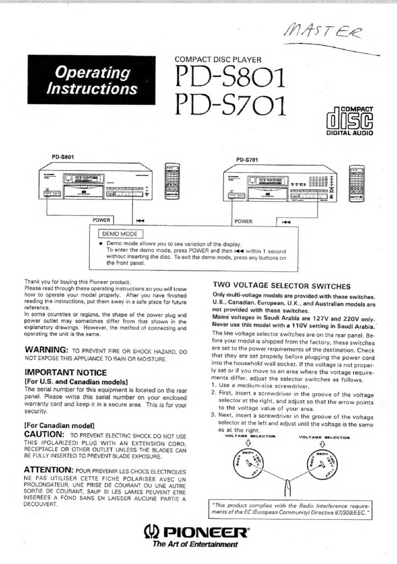 Pioneer PD-S801 User manual