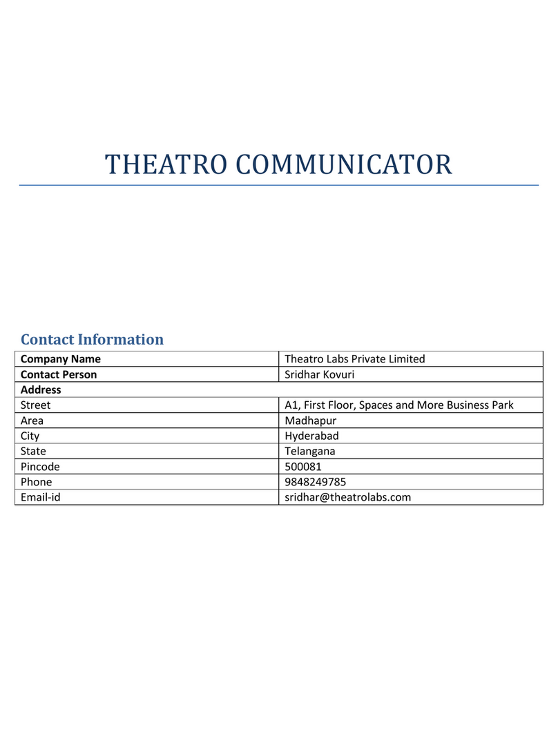 Theatro Labs Private Limited Communicator 3 manual