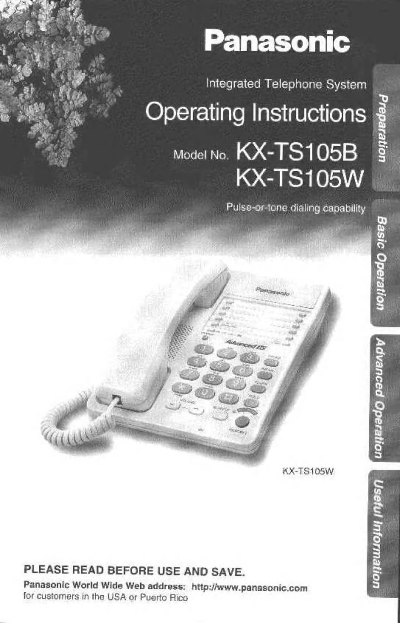 Panasonic KX-TS105B User manual Panasonic KX-TS105B User manual