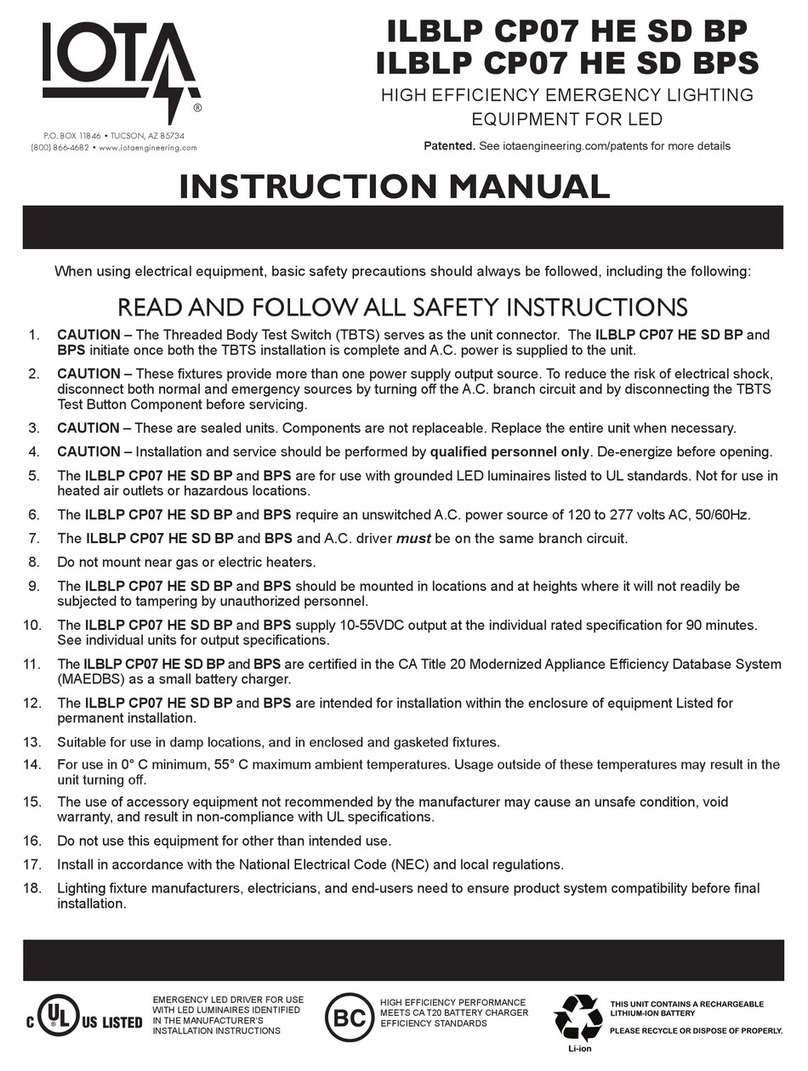 IOTA ILBLP CP07 HE SD BP User manual