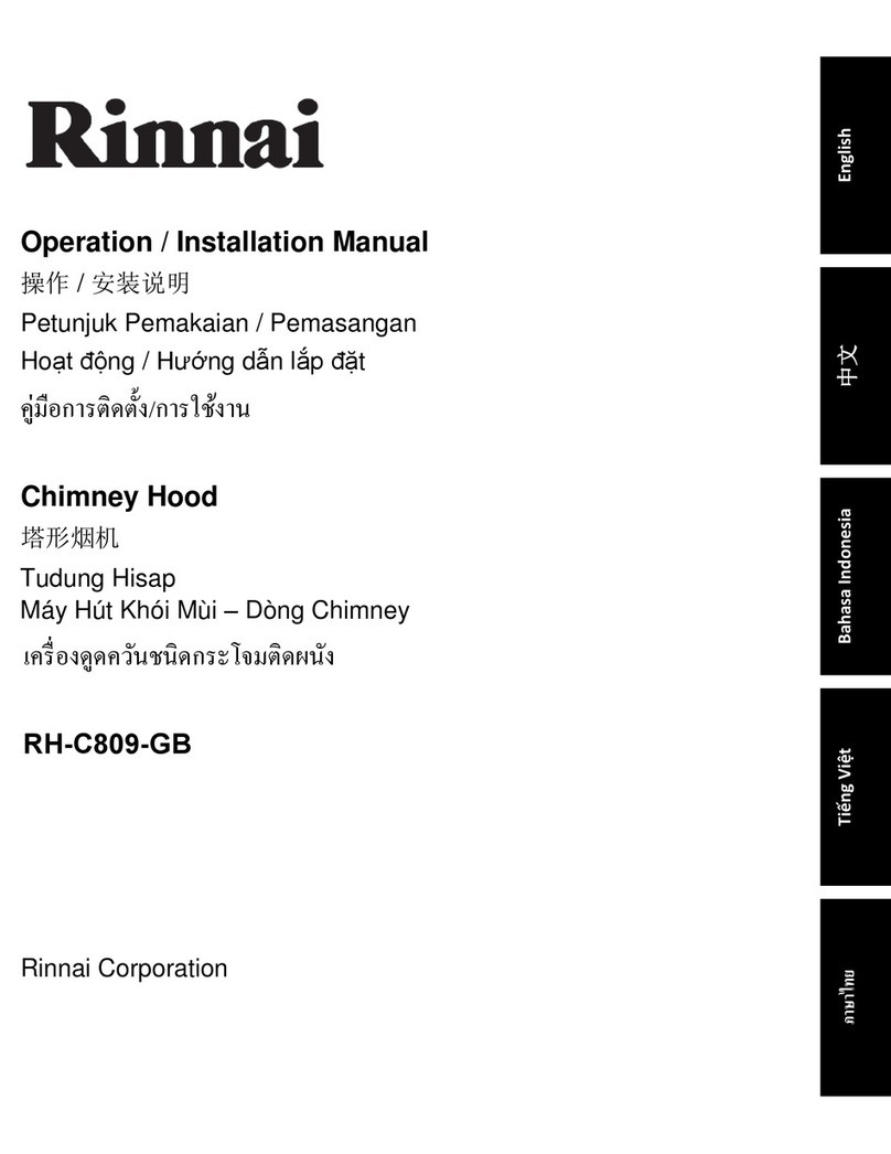 Rinnai RH-C809-GB Operation & installation manual