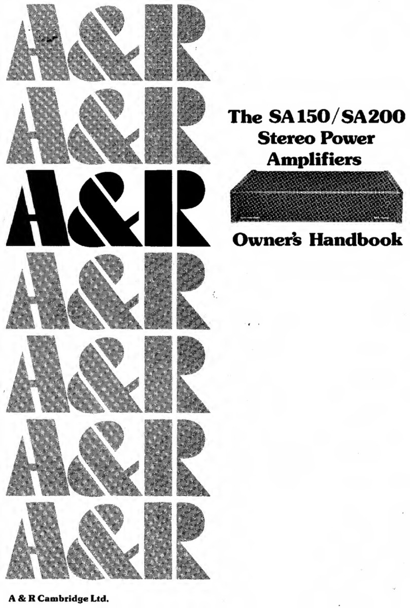 A&R Power Amplifier SA150 Owner's handbook