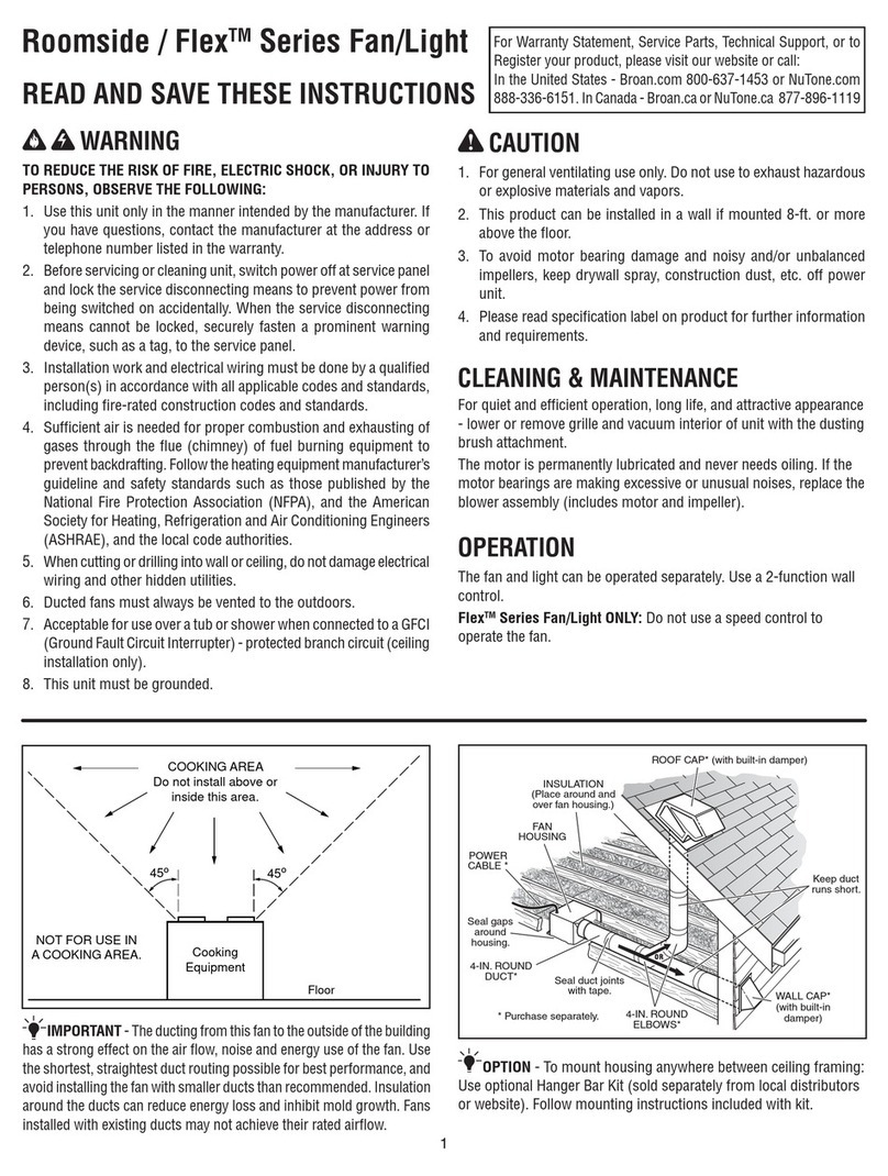 Broan Roomside / Flex Series User manual