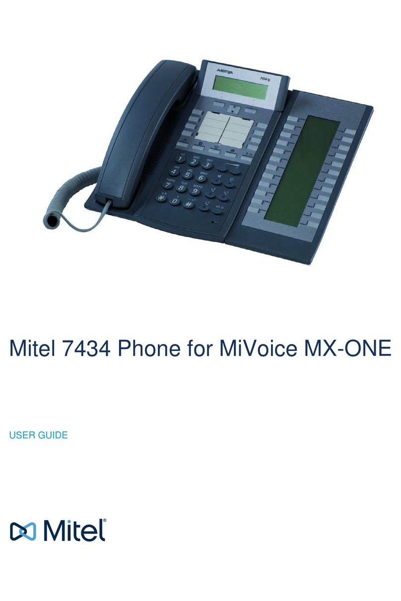 Mitel 7434 User manual Mitel 7434 User manual
