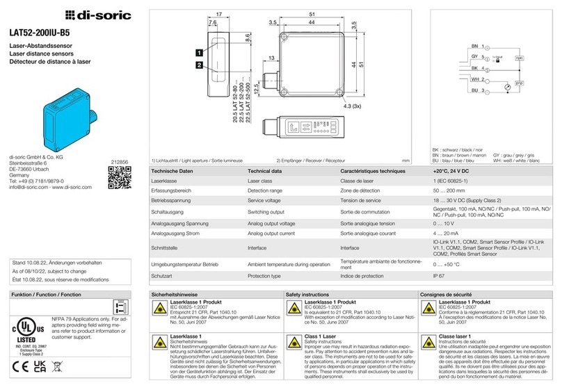 Di-soric LAT52-200IU-B5 manual