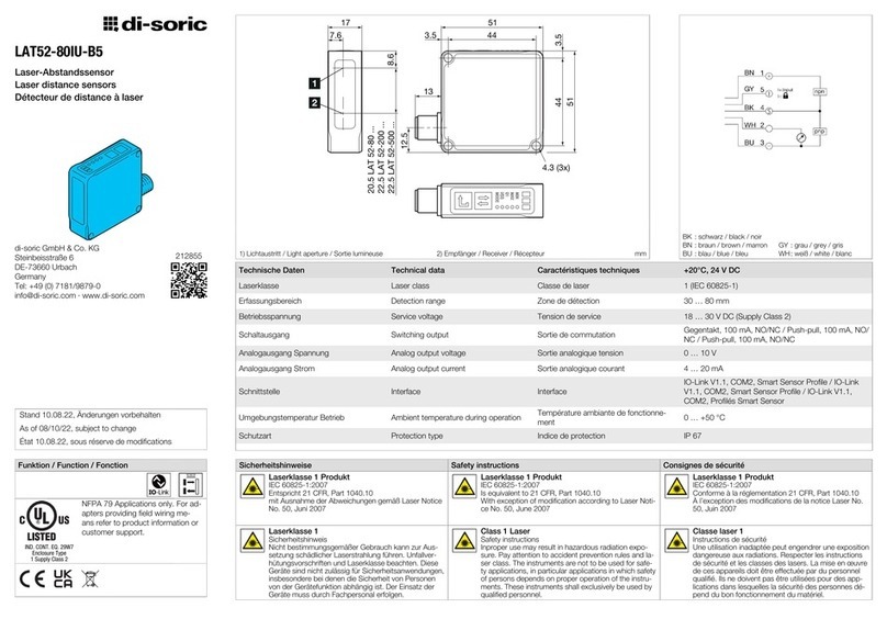 Di-soric LAT52-80IU-B5 manual