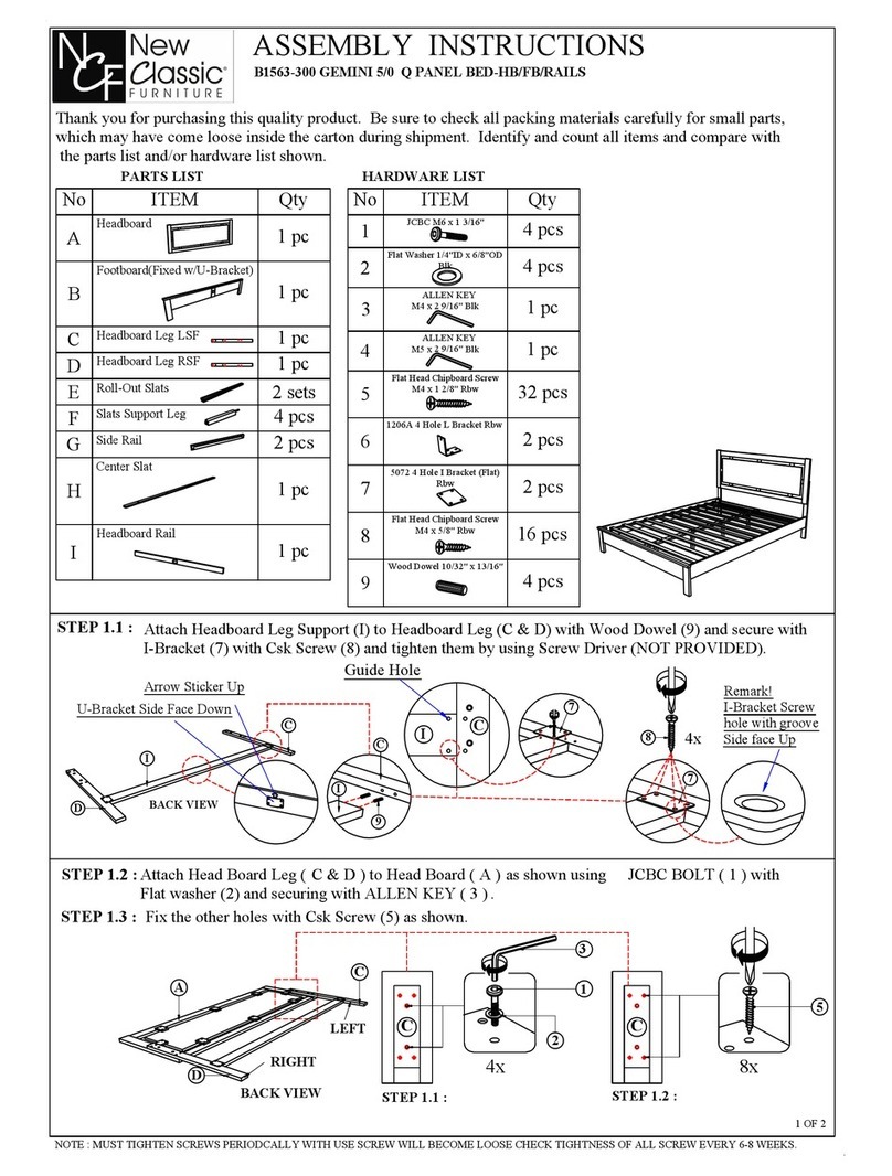 New Classic Furniture GEMINI 5/0 B1563-300 Assembly instructions