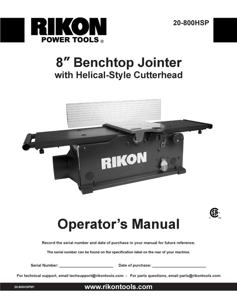 Rikon Power Tools 20-800HSP Operator's manual