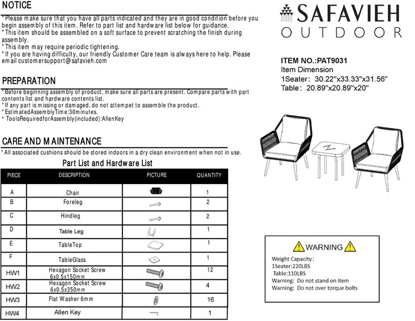Safavieh Outdoor PAT9031 manual