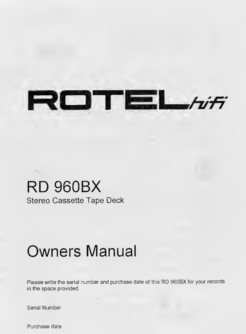 Rotel RD 960BX User manual