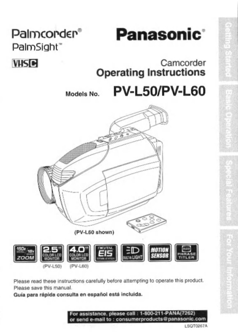 Panasonic Palmcorder PV-L50 User manual