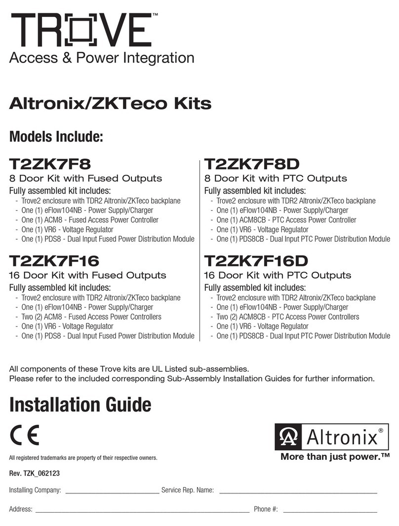 Altronix TROVE T2ZK7F8D User manual