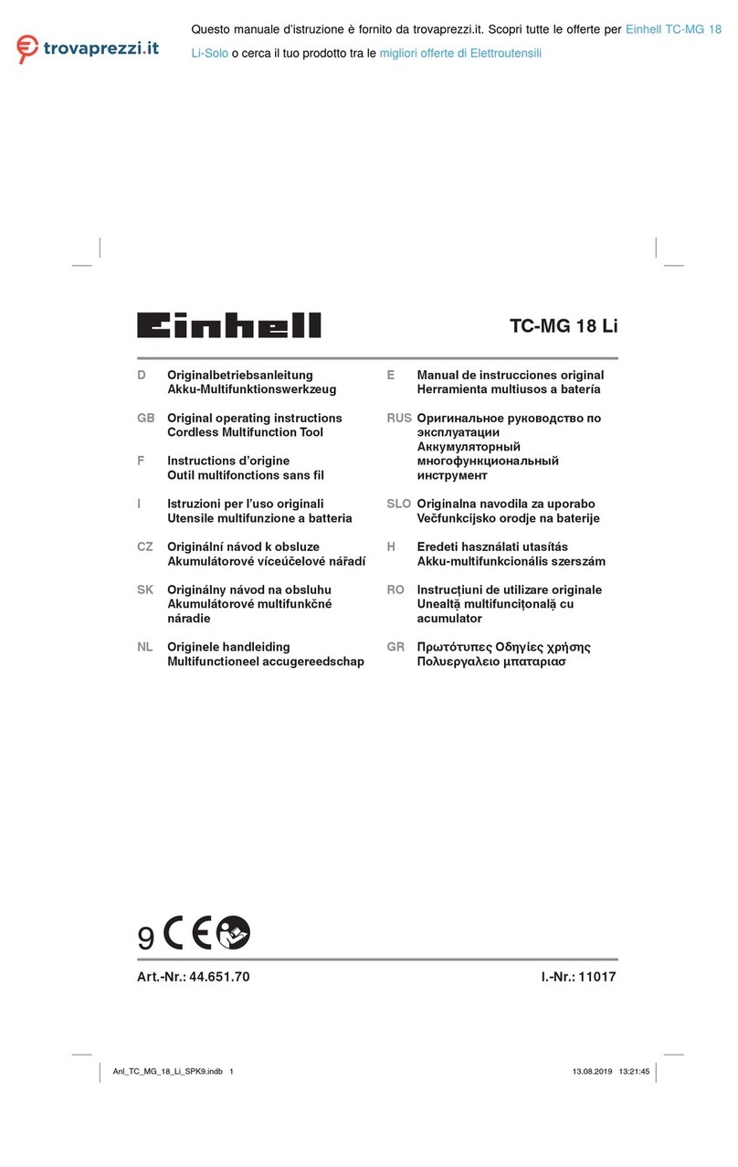 EINHELL TC-MG 18 Li-Solo User manual