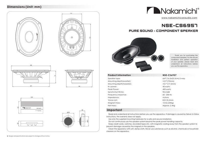 Nakamichi NSE-CS6957 quick start guide
