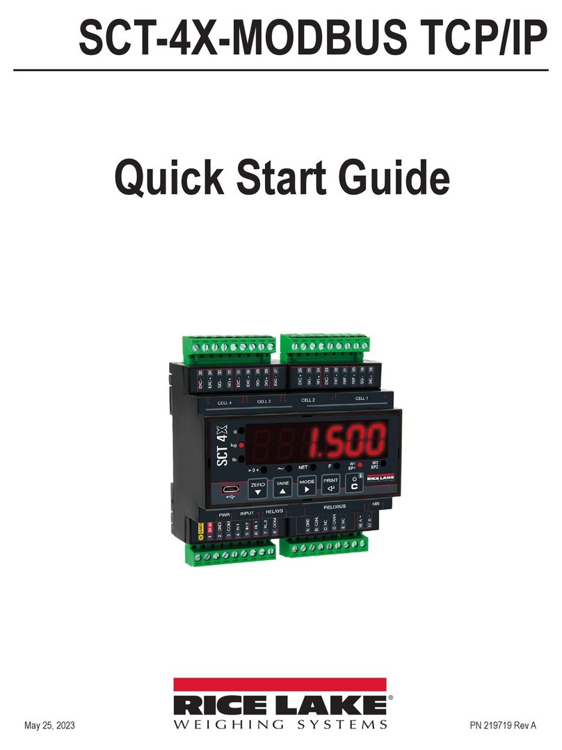 Rice Lake SCT-4X-MODBUS TCP/IP quick start guide