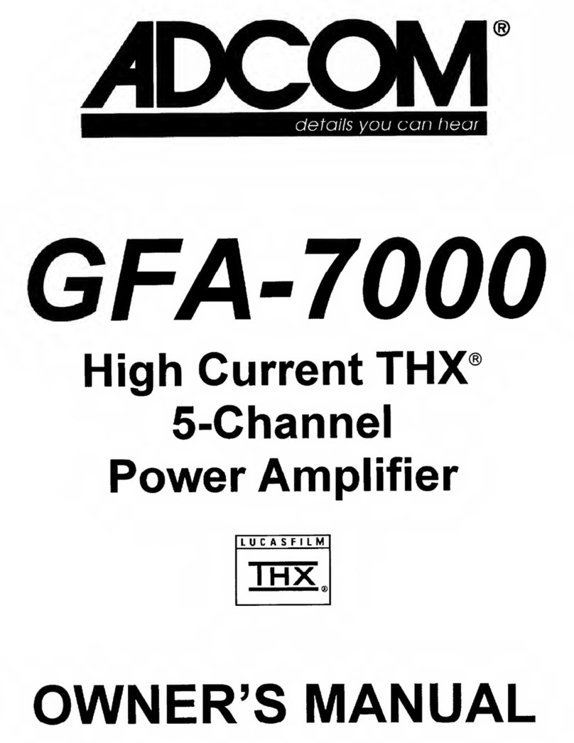 Adcom GFA-7000 User manual Adcom GFA-7000 User manual