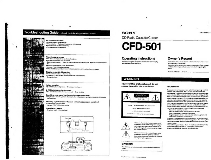 Sony CFD-501 User manual Sony CFD-501 User manual