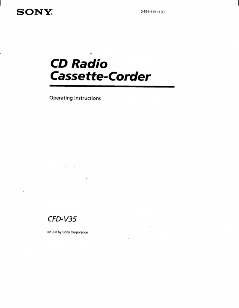 Sony CFD-V35 - Cd Radio Cassette-corder operating instructions