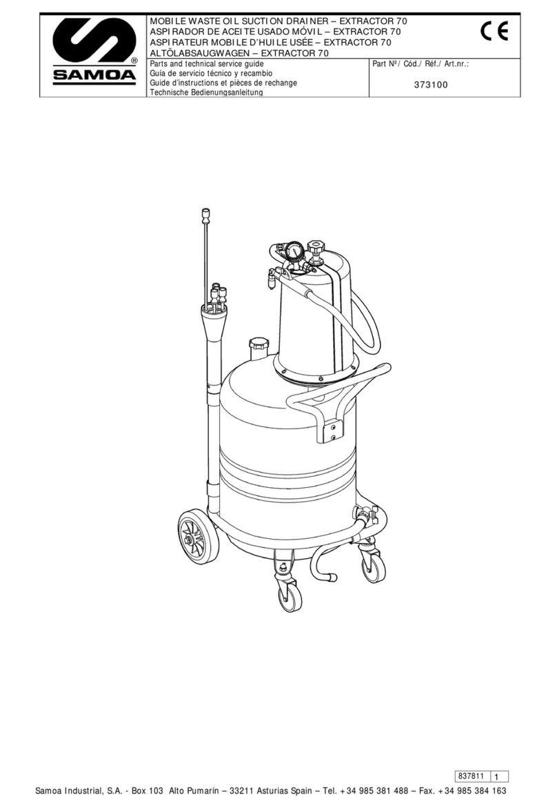 Samoa EXTRACTOR 70 Parts and technical service guide