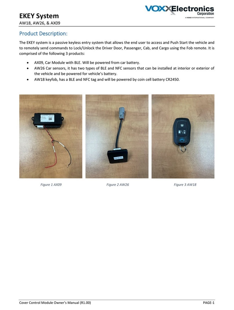 Voxx Electronics AW18 quick start guide