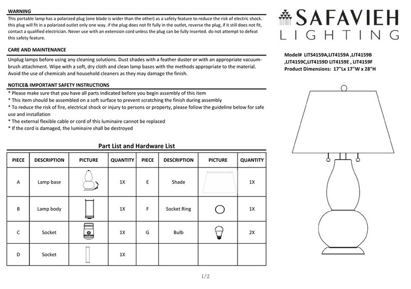Safavieh Lighting LITS4159A quick start guide