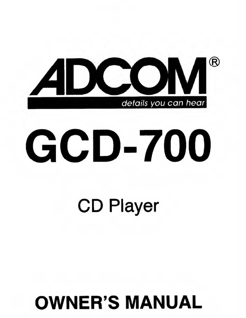 Adcom GCD-700 owner's manual