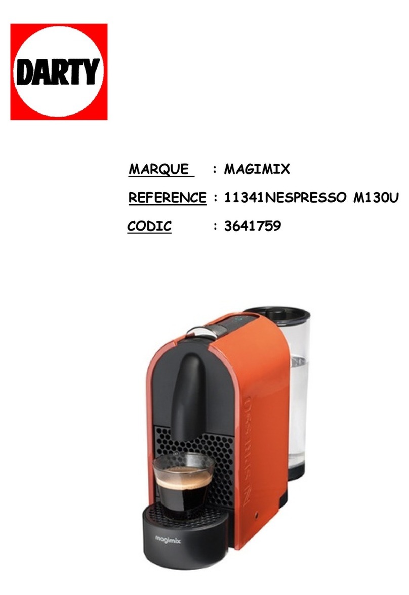 Nespresso magimix 11341NESPRESSO M130U quick start guide