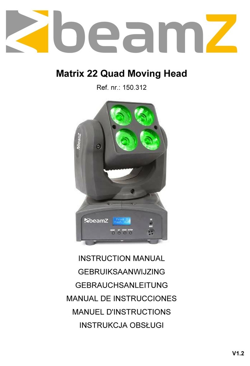 Beamz Matrix 22 Quad Moving Head instruction manual