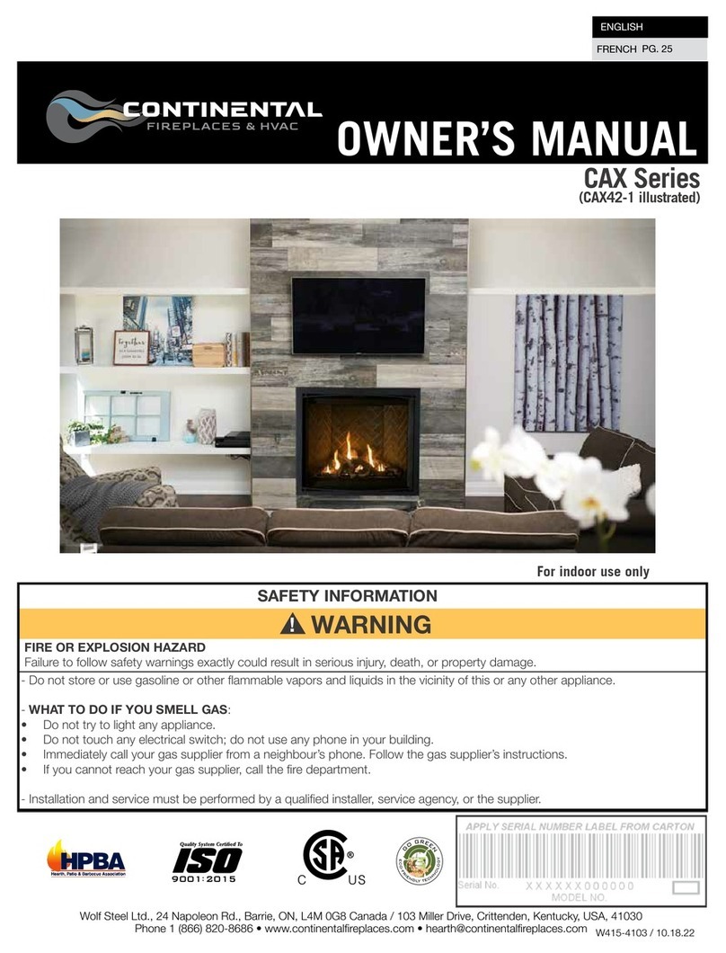 Continental Refrigerator CAX Series User manual