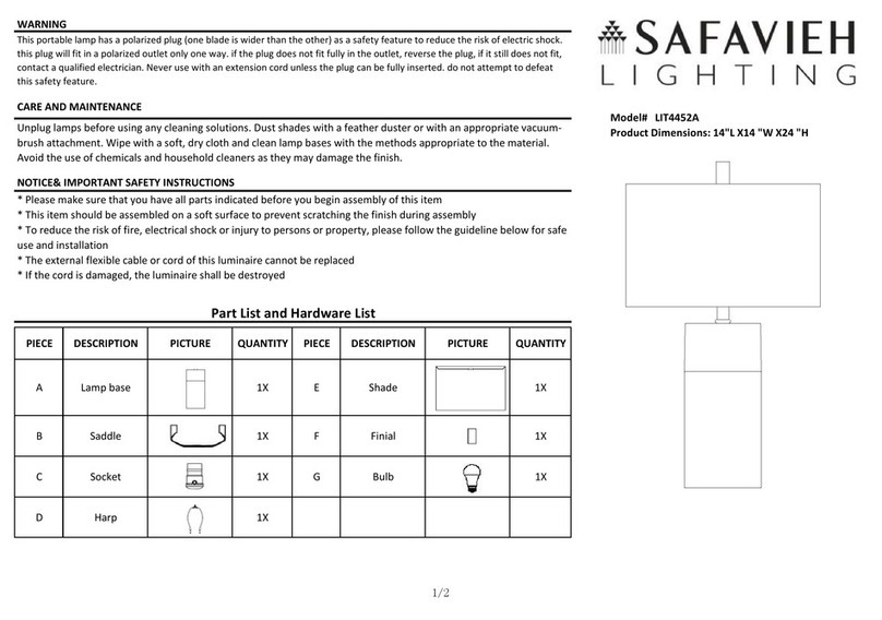 Safavieh Lighting LIT4452A quick start guide