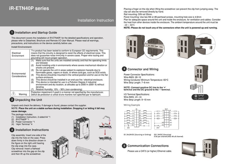 weintek iR-ETN40P Installation instruction weintek iR-ETN40P Installation instruction