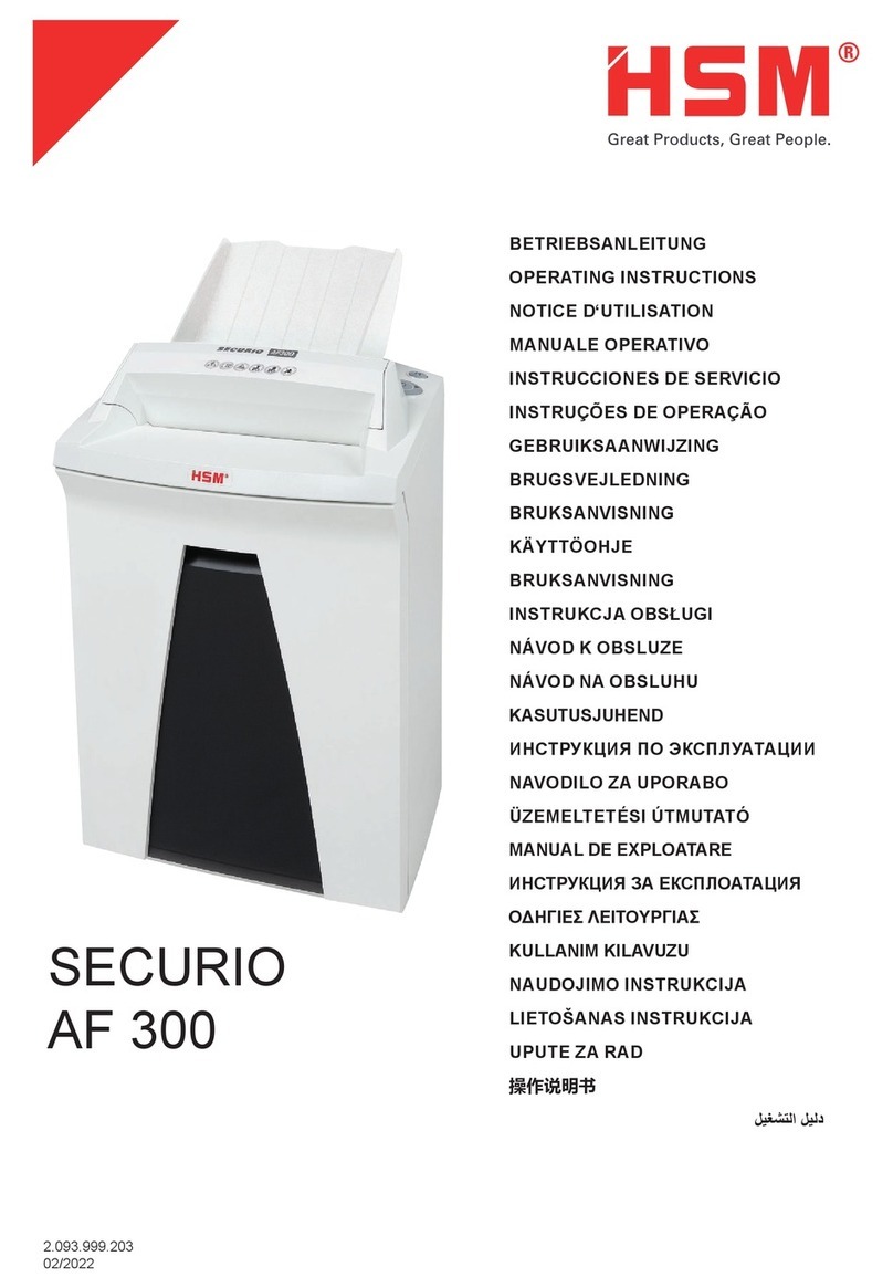 HSM Securio AF300 operating instructions HSM Securio AF300 operating instructions