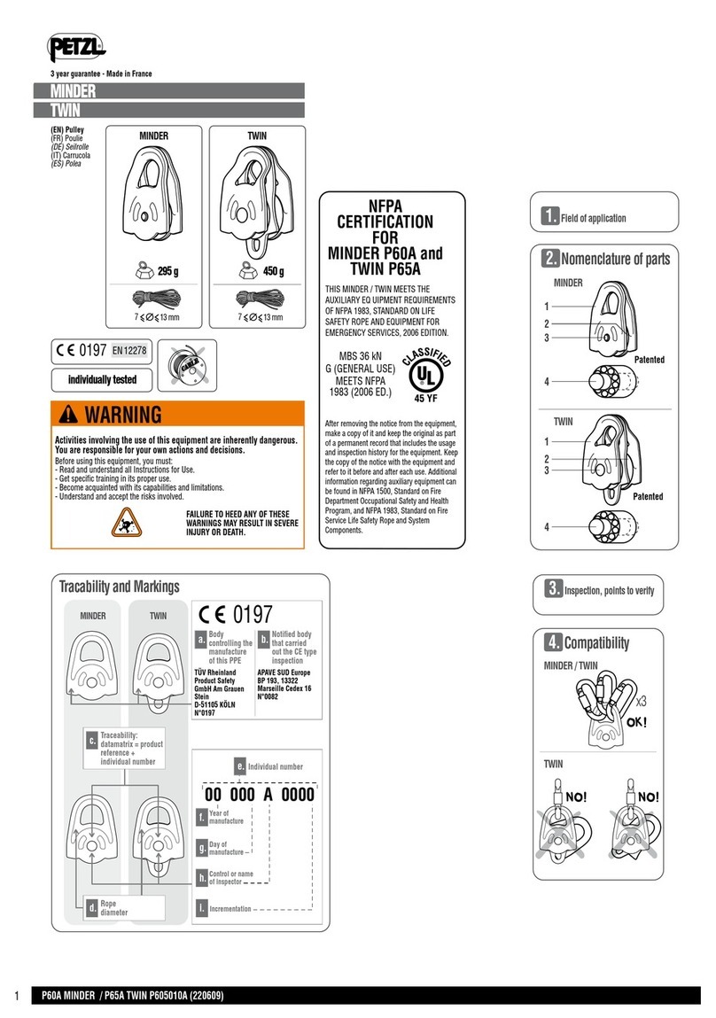 Petzl Minder P60A User manual Petzl Minder P60A User manual